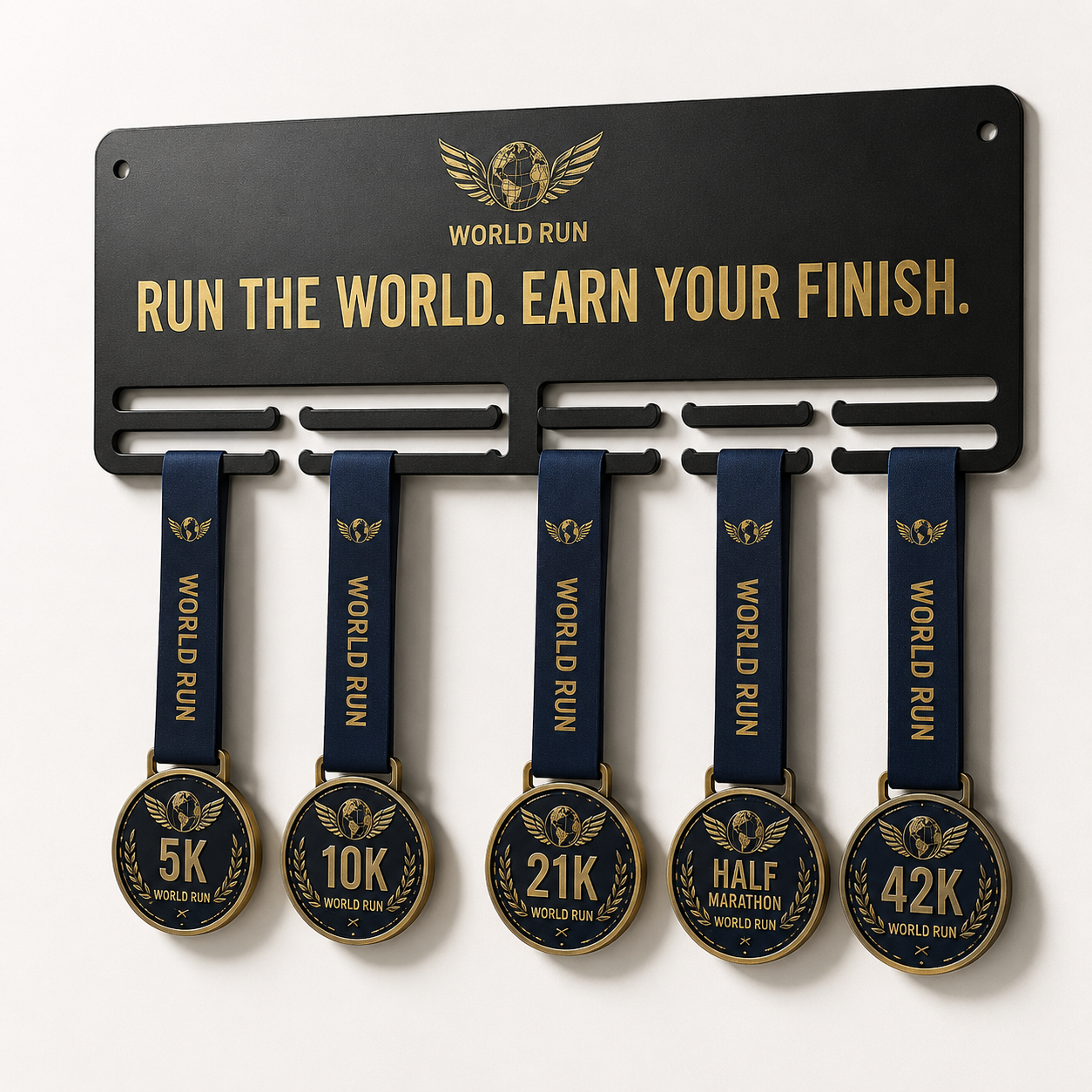 World Run Premium Medal Display Rack